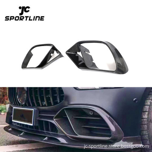 Real Carbon Front Bumper Grill Fog Air Vent Cover for Mercedes-Benz AMG GT GT50 GT53 GT43 (2019-2020)